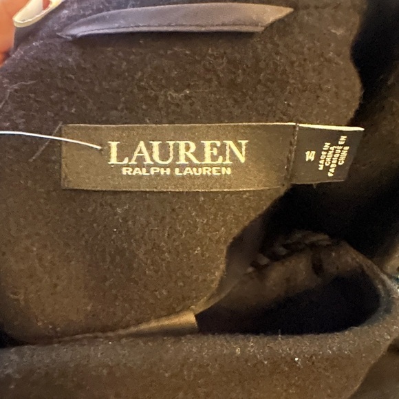 New! Ralph Lauren Fringe Buckle Wrap Black Coat Plus Size 14 - Picture 11 of 14